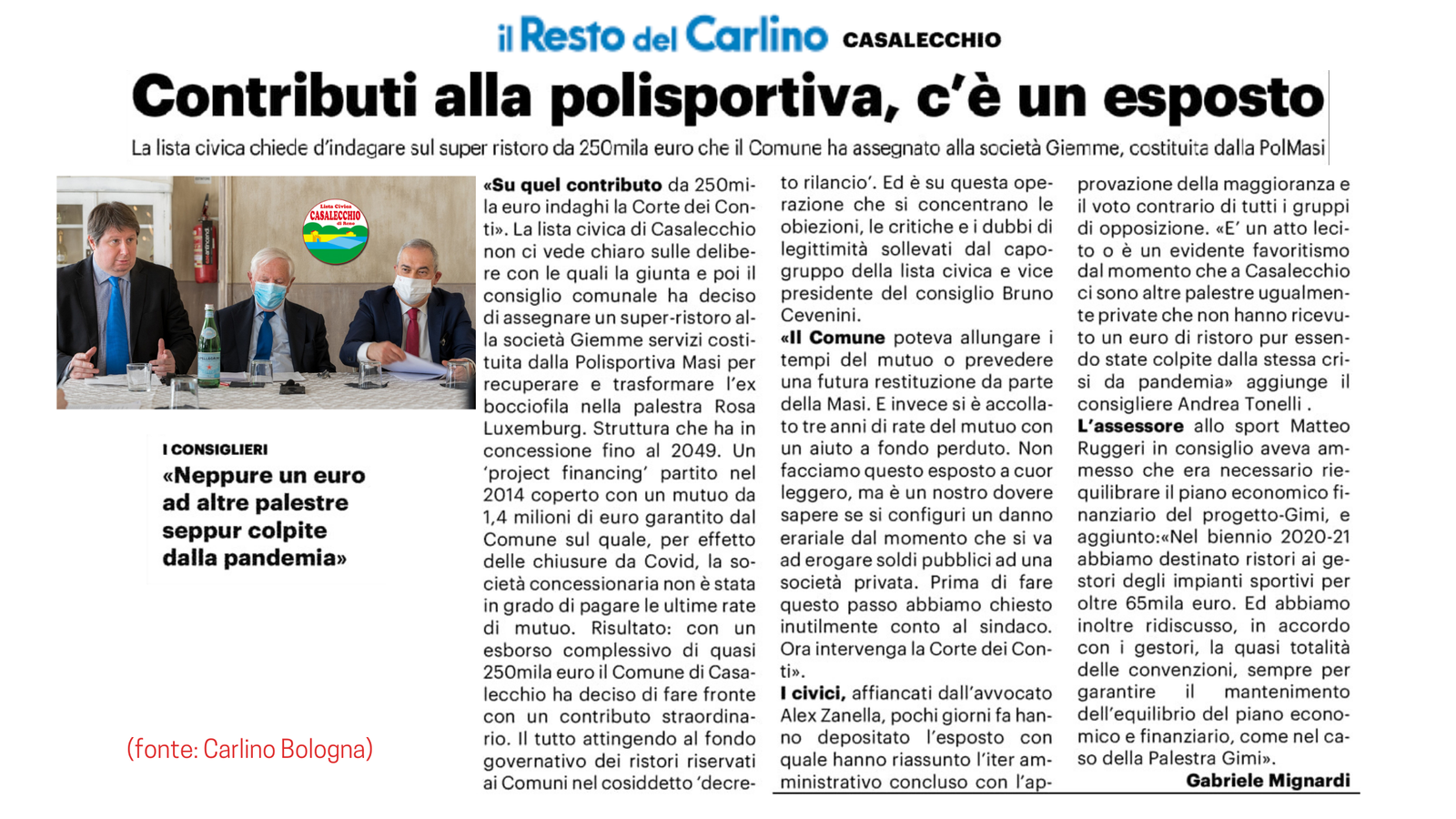 Al momento stai visualizzando Contributi alla polisportiva: c’è un esposto