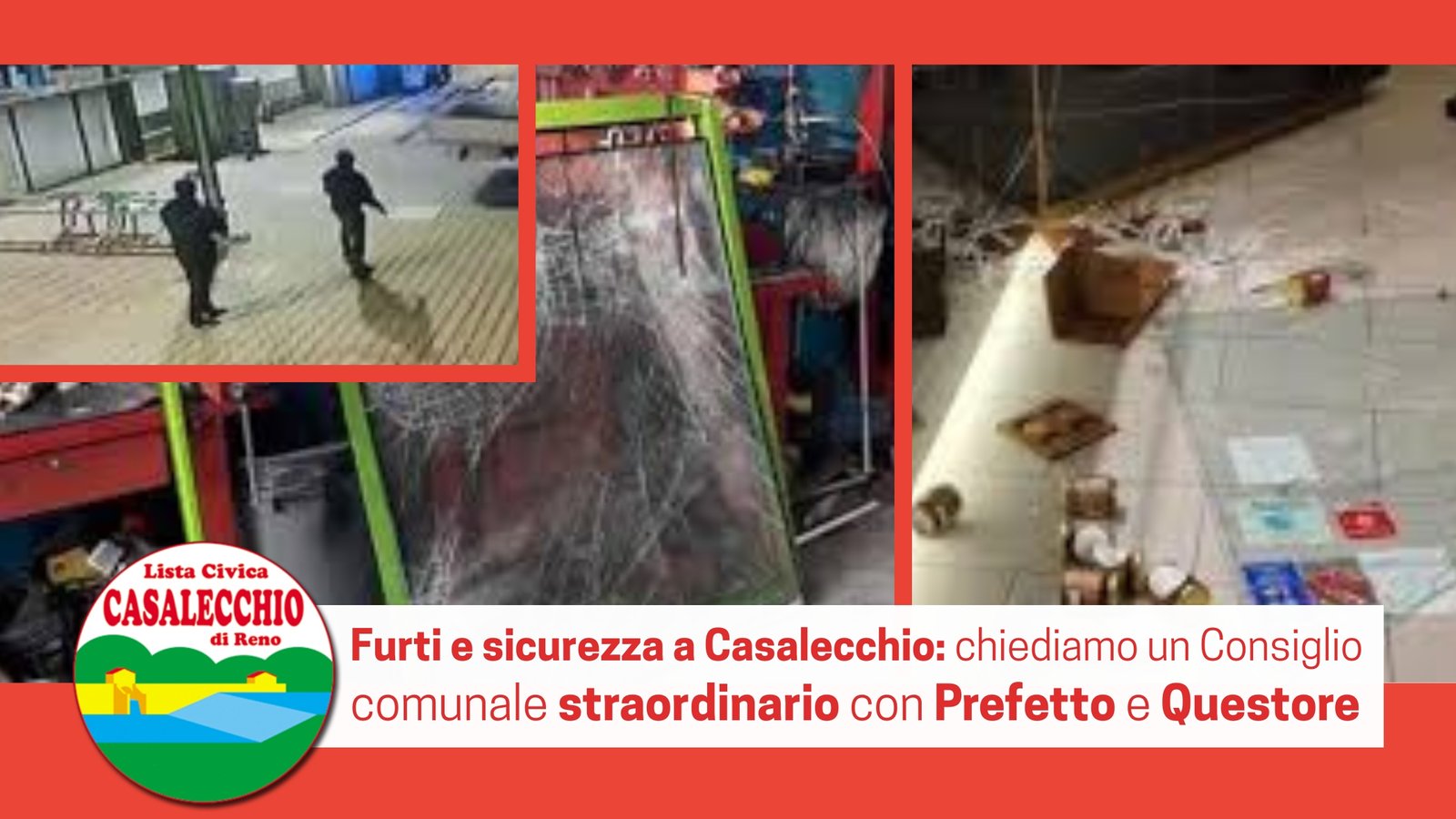 Al momento stai visualizzando Furti e sicurezza a Casalecchio: si convochi un Consiglio comunale straordinario con Questore e Prefetto