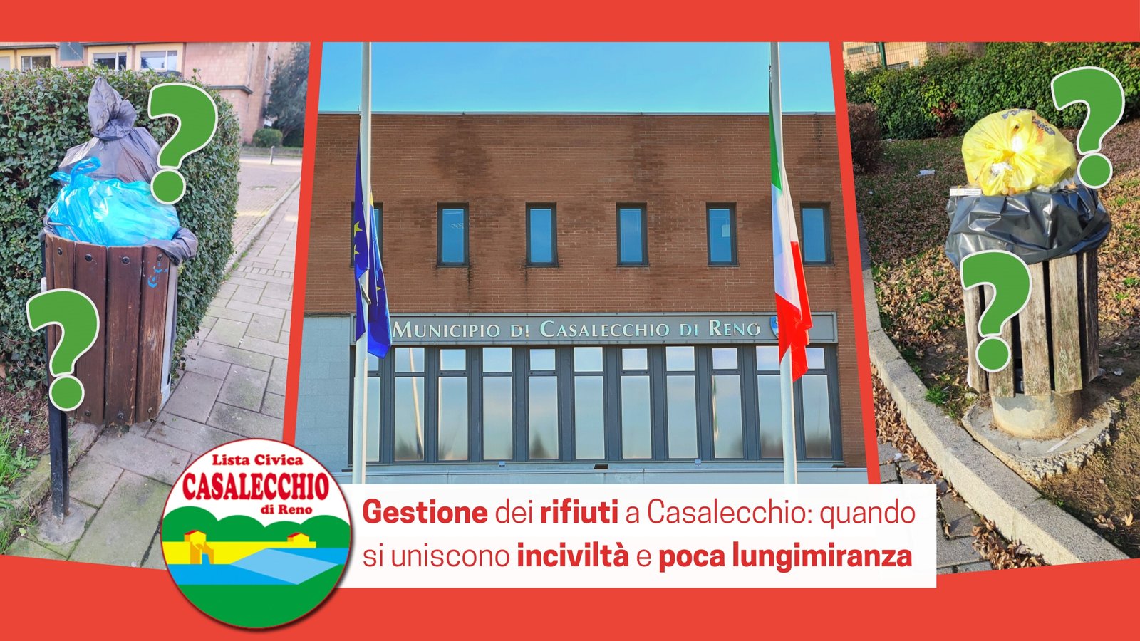 Al momento stai visualizzando Gestione dei rifiuti a Casalecchio: quando si uniscono inciviltà e poca lungimiranza